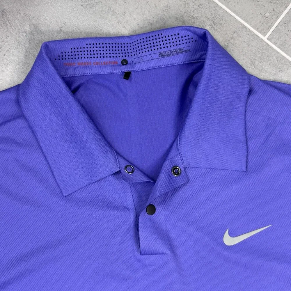 Nike Tiger Woods TW VL Max Polo Shirt Mens Large Golf Vented Performance